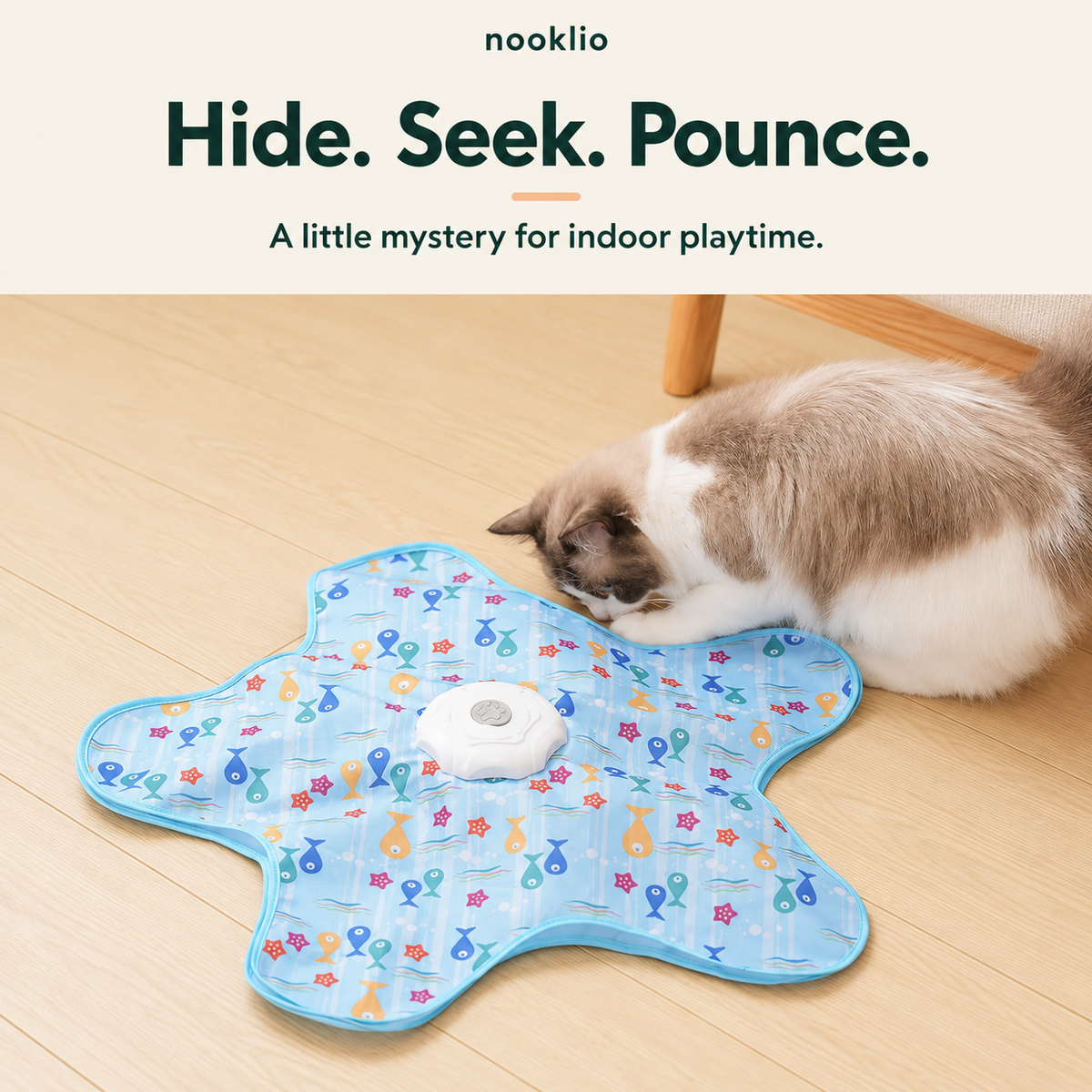 Hide & Pounce Automatic Cat Toy – 3 Speeds, USB-C Rechargeable