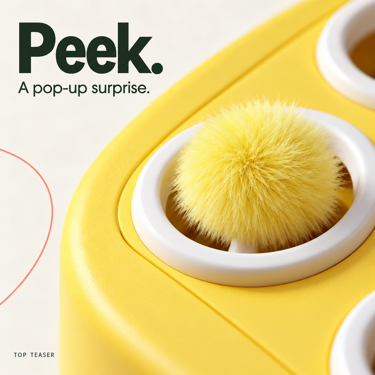 Interactive Cat Toy with Pop-Up Teaser & Rotating Feather, USB-C Rechargeable, 3 Play Modes